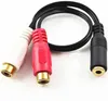 2 Female 3.5mm 3.5 Plug to DUAL RCA AV Jack Converter Adapter audio Cable Cables