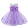Robes de fille 0-24m nés Baby Girls Princess Pageant Robe Robe For Girl Birthday Party Mariage sans manches