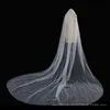 Bridal Veils 2022 Pearl Wedding Veil Soft Net 3.5 Meter Cathedral Simple One-layer Accessories With Comb Voile Mariage