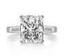 Luxury S925 silver radine cutting ring high end Flash 5 carat rectangular lab diamond ring
