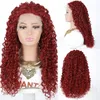 24inches Curly Synthetic Lace Front Wig Simulation Human Hair Lace Frontal Wigs CX-18765