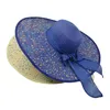 Chapeaux à large bord mode soleil pour femmes filles disquette chapeau de paille été nœud papillon bohême plage casquette ruban impression chapeau