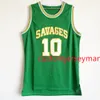 maillot de basket-ball collégial OKLAHOMA SAVAGES hommes Dennis # 10 maillots de retour Rodman vintage maille cousue broderie personnalisée grande taille S-5XL