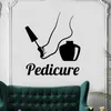 Wall Stickers Pedicure Logo Foot Care Center Decoration Nails Polish Decal Window Sticker Nail Salon Decor AZ142