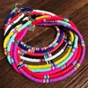 Mode kleurrijke klei choker ketting voor vrouwen Boheemse verstelbare zachte aardewerk kraag ketting boho strand sieraden geschenken