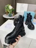 Män kvinnor rois stövlar designers ankel martin boot läder nylon avtagbar påse bootie militär inspirerade stridskor originallåda storlek 35-40 mjkhhk0001