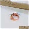 Bandringe Schmuck Colorf Zirkonia Roségold überzogener Versprechensring für Mädchen Frauen Größe 6 bis 9 als Hochzeitstag Jewe Dhtkh