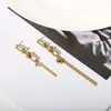 Stud Minimalistische asymmetrische oorbellen Lange en korte mode Golden Color Charm Sieraden voor reisherdenking Moederdagstud