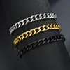 Titanium Men Chain Braclet из нержавеющей стали CURB CUBAN LINK CHIC BANGLE для мужских женщин HIPHOP модный запястье украшения подарок