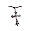 Mens Skeleton Cross Pendent Halsband för män med läder repkedja katolska designer smycken stor cyklist kors skalle punk design