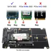 컴퓨터 케이블 커넥터 고속 6GBPS MSATA M.2 B-KEY NGFF 2 In 1 SSD에서 SATA 3 어댑터 변환기 2022