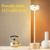 Lampes de table Lampe de bureau LED en alliage d'aluminium rechargeable sans fil tactile gradation veilleuse pour bar salon lecture lampe de campingTable