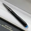Pen de luxo caneta de alta qualidade resina preta e cinza prata roller bola caneta caneta de caneta de artigos de artigos de artigos de artigos de artigos de artesanato com número de série