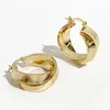 Hoop & Huggie Peri'sBox Gold Sliver Color Double Hoops Earrings For Women Delicate Minimalist Geometrical Round Circle EarringsHoop