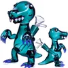 Bong en verre épais Recycler Dab Rigs Pipes à eau en verre en forme de dinosaure mignon avec des bangs à eau en aval 14,4 mm