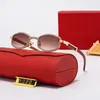 Nuevas gafas de sol C Gafas de dise￱ador Gafas de sol para hombres Diamond Micro pavimentado Marco peque￱o Oval ￳valo Gold Metal Made Shooting Bonnie Sun Gaflass