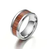 Pierścień biżuterii w drewnie ze stali nierdzewnej pierścień biżuterii tytanowy