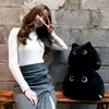 55Cm Beautiful Cartoon Animal Hugs Cute Black Cat Shaped Soft Plush Pillows Doll Girls Valentine Day Gifts Ornament J220729