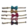 Dog Apparel Sequin Bow Tie Dog Accessories Handmade Neck Straps for Puppy Cat Festive Decor Pet Collars Glitter Bowtie