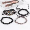 4st/set läderarmband Charm Eye Multilayer Wrap Armband Bangles Manschett armbandsmän modesmycken set gåva