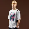 Aolamegs T Shirt Men Rose Flower Printed Men's Tee Shirts Short Sleeve T Shirt Fashion High Street Tees Hip Hop Streetwear 220509