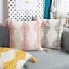 Cushion/Decorative Pillow Moroccan Handmade Pillowcase Pink Blue Yellow Gray Dimensional Embroidery Cushion Cover Tassel Sofa Covers Decorat