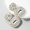 ファッション女性のイヤリング誇張された合金幾何人の性格ガラスダイヤモンドのイヤリングバレンタインデーCX220402
