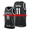 2021new Kevin 7 Durant Basketbol Jersey Erkek Kyrie 13 Sertlen City 11 Irving Mavi Beyaz Siyah Kolsuz Gömlek 100% Dikişli S-2XL