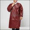 Aprons Home Textiles Garden Ll Leather Long Sleeve Cooking Baking Waterproof Oil-Proof Kitchen Restaurant For Wom Ot8Ym