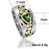 Обручальные кольца Модное треугольное зеленое хрустальное каменное кольцо для женщин винтажный дизайн -дизайнерский подарки Sweet Birthday Birthday Wynn22