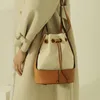 Kvällspåsar tygväska 2022 trendig mode dragsko ballong handväska duk vit hink hand bär tjej handbagsevening