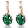 Studörhängen för kvinnor Elegant Oval Green Stone GF 585 Rose Gold Filled Fashion Jewelry GE127Stud Dale22 Farl22