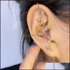 Andra örhängen smycken Rhinestone Earcuffs Fashion For Women Girls Ear Cler Hook Piercing Brosk Clip Wedding E Dhnok