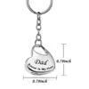 Personnalisez les anneaux clés en acier inoxydable amour gravé cardiaque pendentif keychain crémation bijoux pour les cendres pour animaux de compagnie humaines - pour toujours dans mon cœur