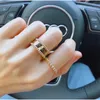Arabic Pattern Signature 14K 18K Rose Gold Silver Plated Clover Ring High Qutaily Making Jewelry Luxuious Imitation Fashion Design2038391