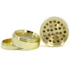 GOLD 4 Layers 40mm 50mm Diameter Zinc Alloy Herb Grinder Tobacco Grinders Smoking Accessories Material Herb For Hookahs Oil Dab Rigs GR191