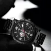 Montres-bracelets de haute qualité hommes montres 2022 mode en acier inoxydable 3 yeux Quartz montre-bracelet mâle décontracté militaire sport horloge