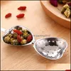 Stock Heart Shaped Tea Infuser Mesh Ball Stainless Strainer Herbal Locking Spoon Steeper Handle Shower Table Tool Drop Delivery 2021 Coffee