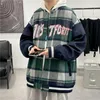 Men's Jackets Hip Hop Plaid Baseball Jacket Men 2022 High-quality Harajuku Streetwear Unisex All-match Letter Boyfriend Style Bomber CoatsMe