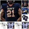 Nik1 Custom Navy Midshipmen Football Jersey NCAA College 8 Dalen Morris 34 Jamale Carothers 23 Myles Fells 80 Mark Walker 3 Mychal Cooper 54