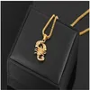 Chaînes Hiphop Rock Colliers Hommes Animal En Acier Inoxydable Lion Scorpion Pendentif Chaîne En Or Pour Bijoux De ModeChains225m