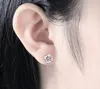 PANASH New Arrival Jewelry Sterling Silver Twist Stackable Flower Zircon Crystal Stud Earrings for Women Girl Pendientes