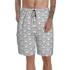 Mäns shorts vågor / japansk silvergrå herrens sommar korta byxor strand lyxiga geometriska mönster mönster strandmens