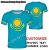 KAZAKHSTAN t-shirt bricolage gratuit sur mesure nom numéro kaz t-shirt nation drapeau russe kazakh pays collège imprimer vêtements 220616