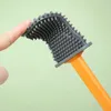 Toilet Brush Shell Shape Household Silicone Toilet Cleaning Brushs Tools Wall Mounted Long Handle Home Bathroom Accessories