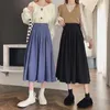 Lucyever moda mody plisowana spódnica kobiet Korean elegancki w stylu college'u midi damskie jesienne zima gruba aline s 220805