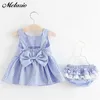 Melario Baby Clothing Sets Summer Striped Dress and Shorts 2Pcs born Baby Girl Clothes Infant Clothing Outfits for Babies 220425