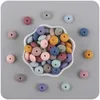 Sucettes plates en perles d'espacement de 12mm, bricolage créatif, apaiser bébé, perles en Silicone, couleurs mélangées, molaires de bébé, jouets, accessoire