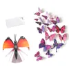 Wall Stickers 12 Pack Magnetic Double Sided Tape 3D Sticker Simulation Color Butterfly Bedroom Decoration