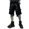 Hommes été rubans hip hop cargo shorts décontracté streetwear hommes harajuku punk pantalons courts bermuda homme 220621